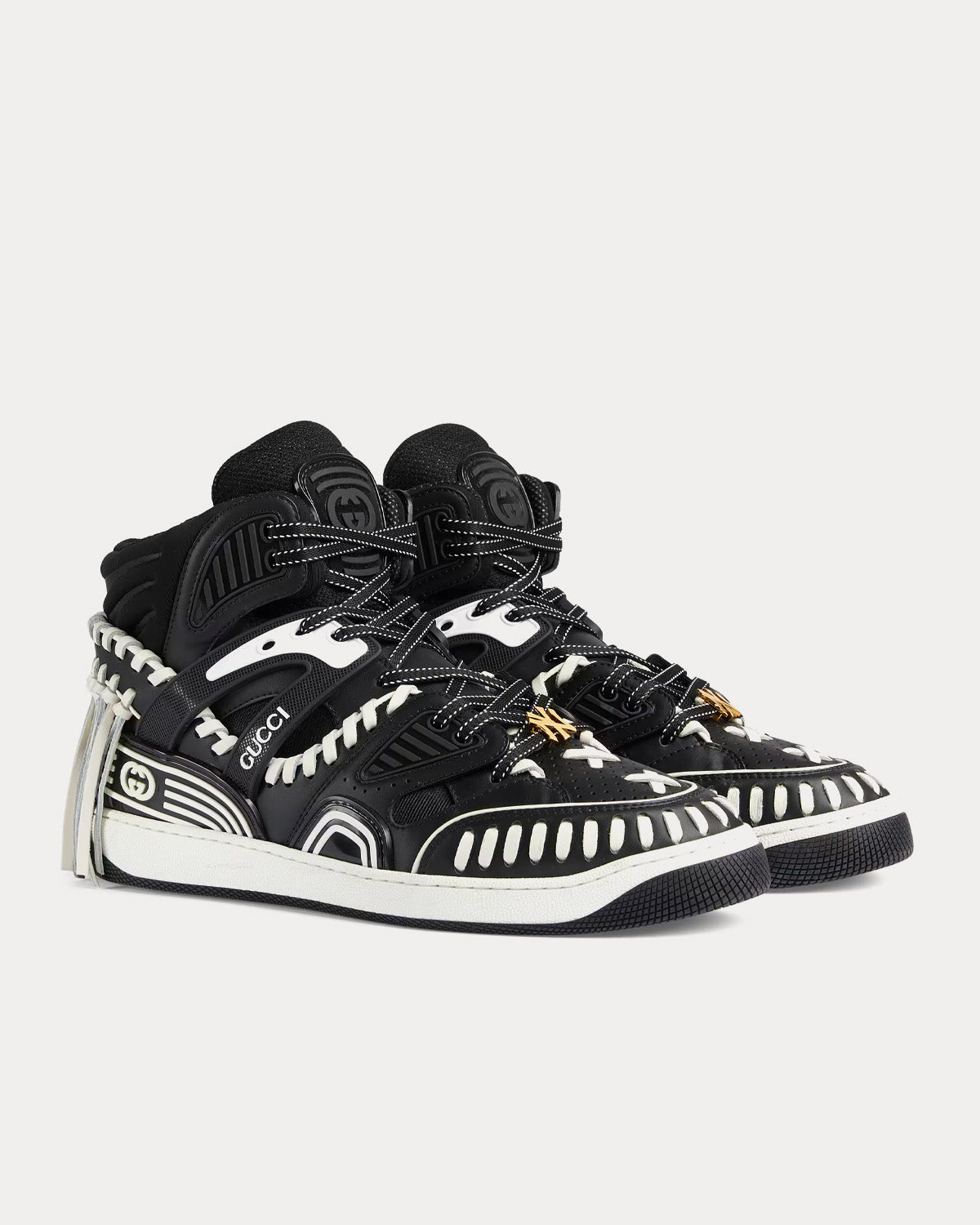 Gucci Yankees Basket Demetra Black / White High Top Sneakers - 3