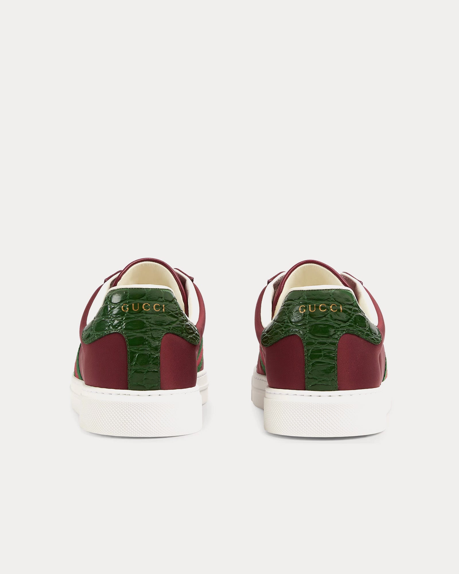 Gucci Ace with Web Nylon Rosso Ancora Red Low Top Sneakers - 3