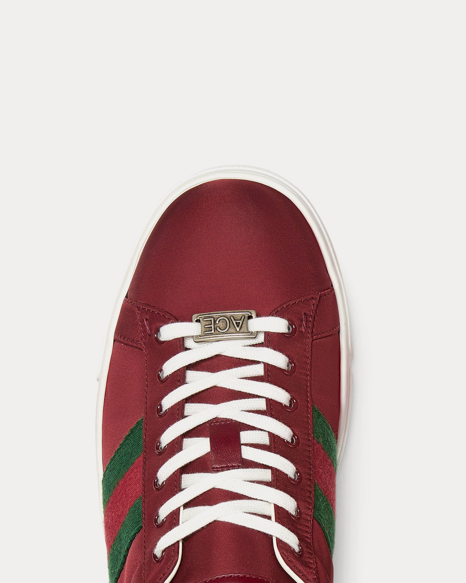 Gucci Ace with Web Nylon Rosso Ancora Red Low Top Sneakers - 4