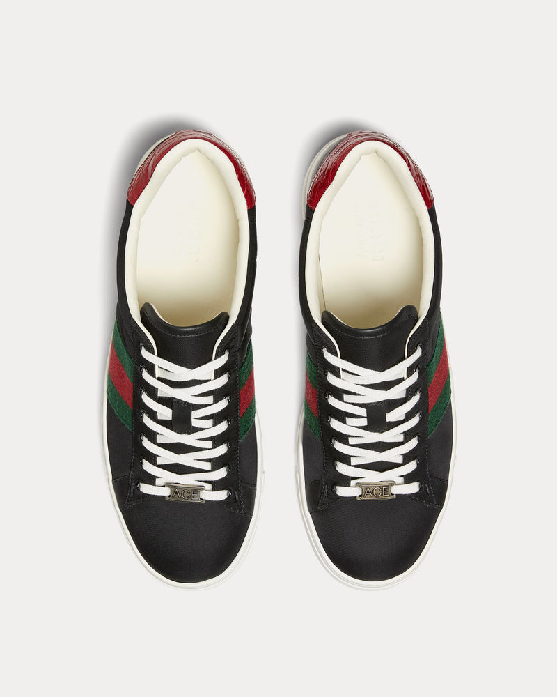 Gucci Ace with Web Nylon Black Low Top Sneakers - 2