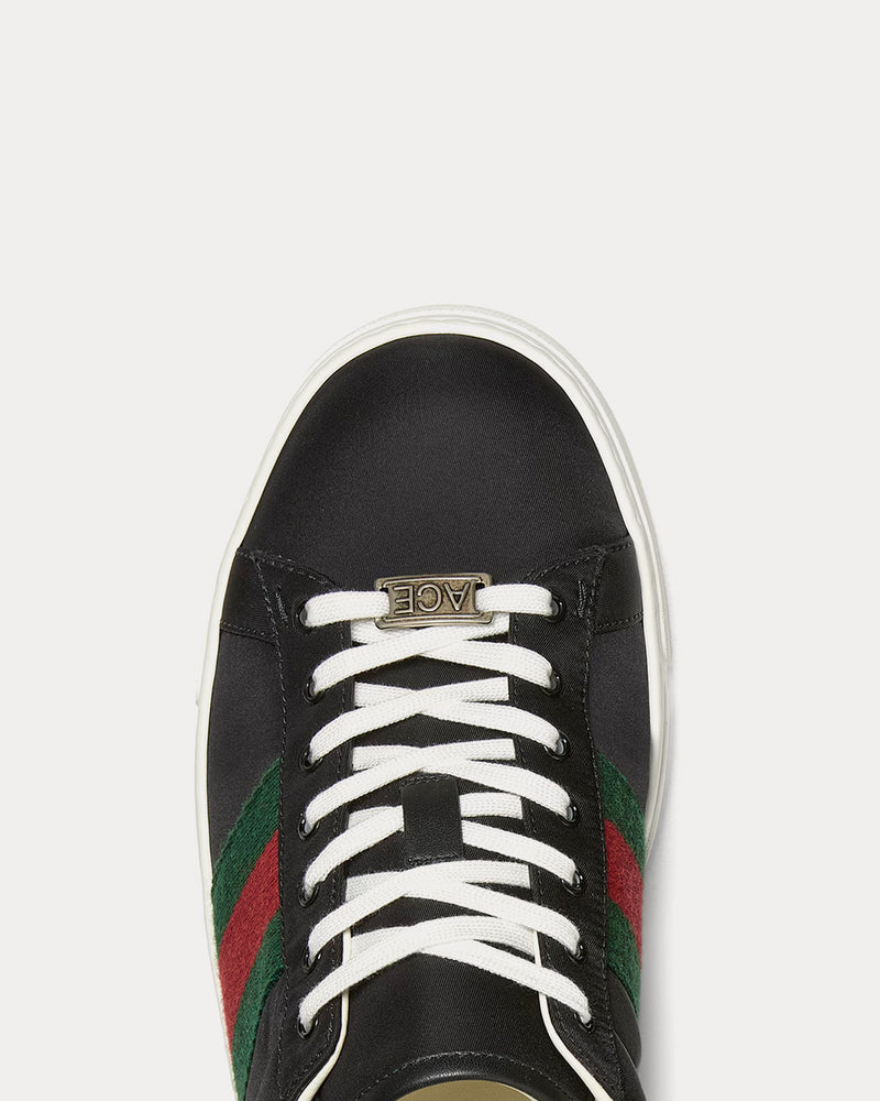 Gucci Ace with Web Nylon Black Low Top Sneakers - 4