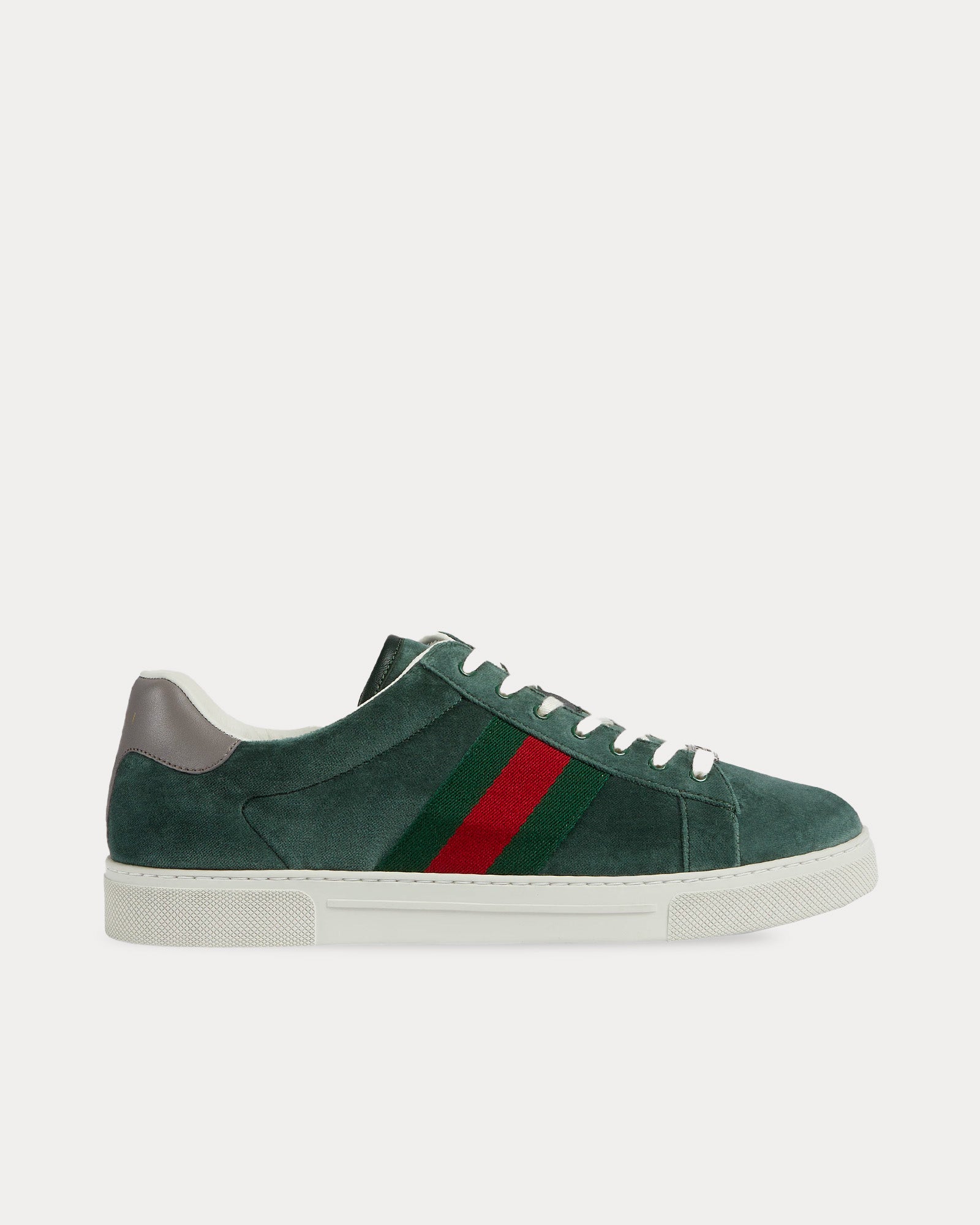 Gucci Ace with Web Velvet Green Low Top Sneakers - 1