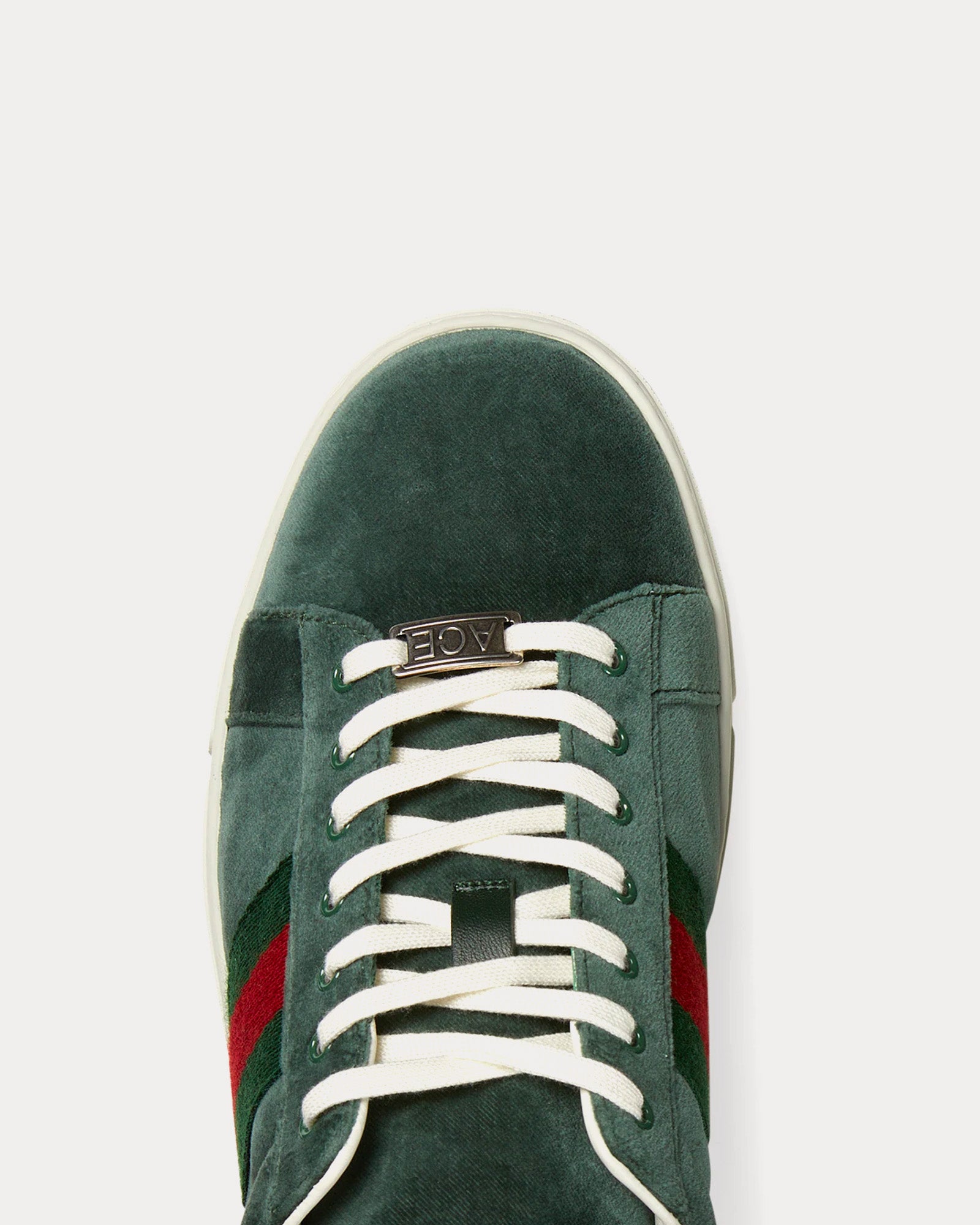 Gucci Ace with Web Velvet Green Low Top Sneakers - 5