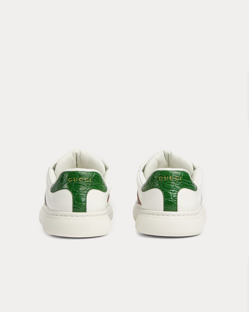 Gucci Screener with Web Leather Chunky White Low Top Sneakers - 4