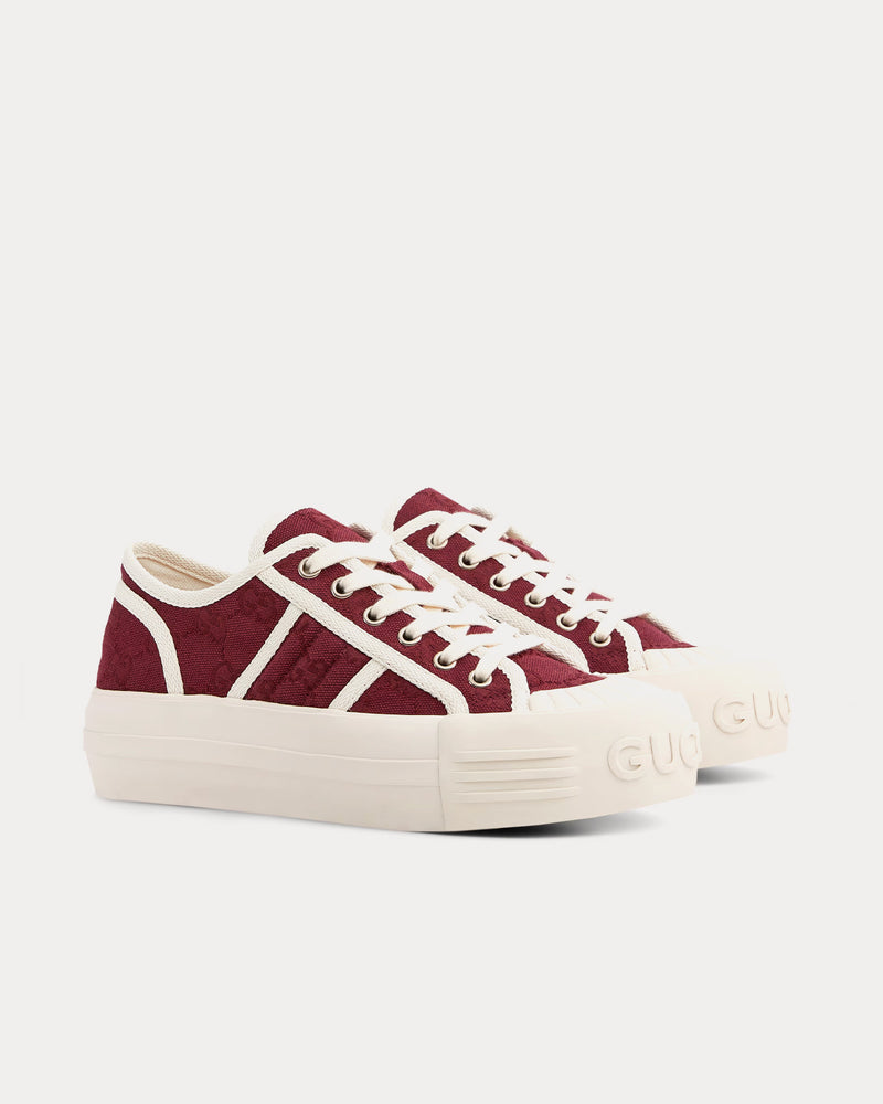 Gucci Chunky GG Canvas Rosso Ancora Low Top Sneakers - 3