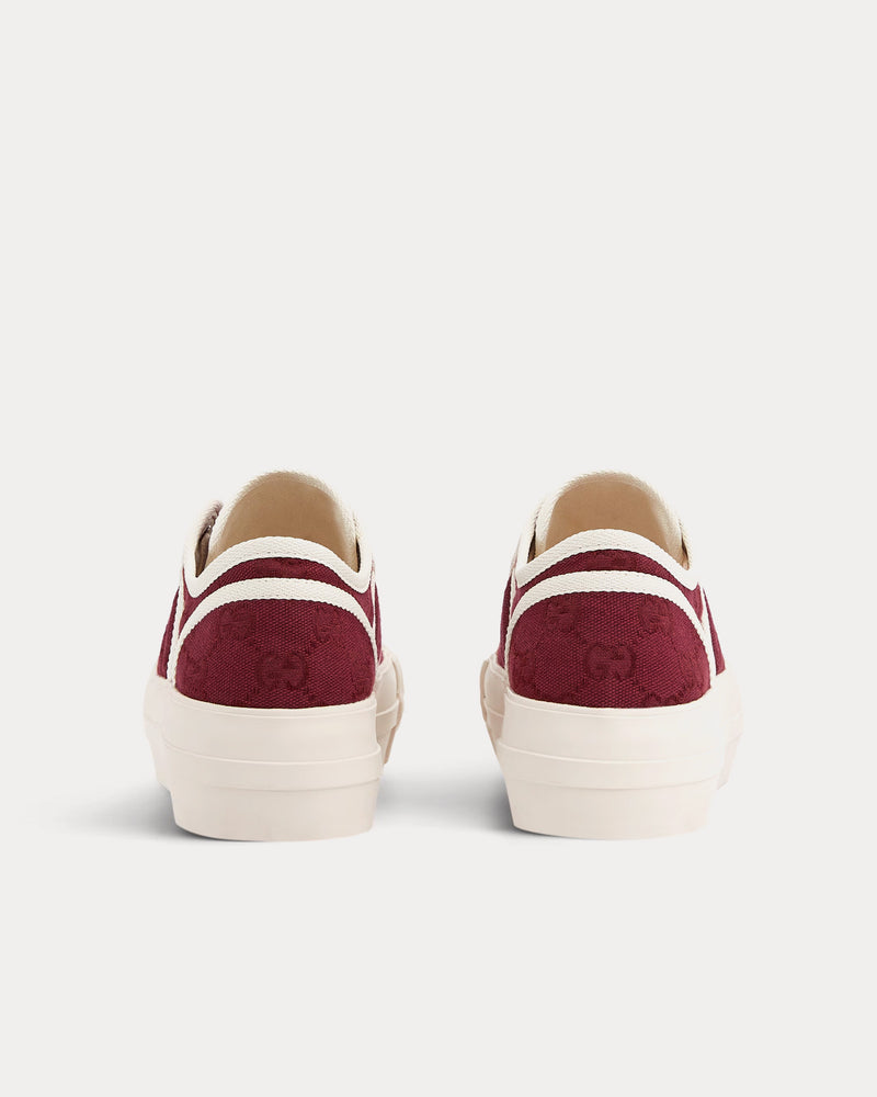 Gucci Chunky GG Canvas Rosso Ancora Low Top Sneakers - 4