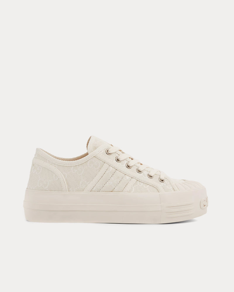 Gucci Chunky GG Canvas White Low Top Sneakers - 1