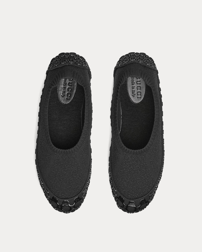 Gucci Elastic Fabric Black Slip Ons - 2