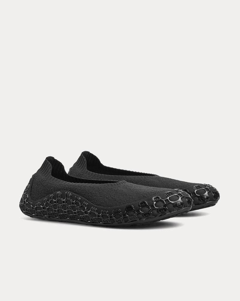 Gucci Elastic Fabric Black Slip Ons - 3