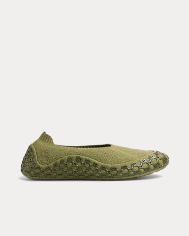 Gucci Elastic Fabric Dark Green Slip Ons