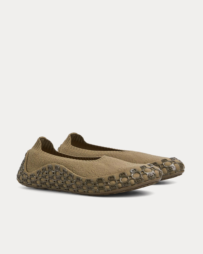 Gucci Elastic Fabric Light Brown Slip Ons - 3