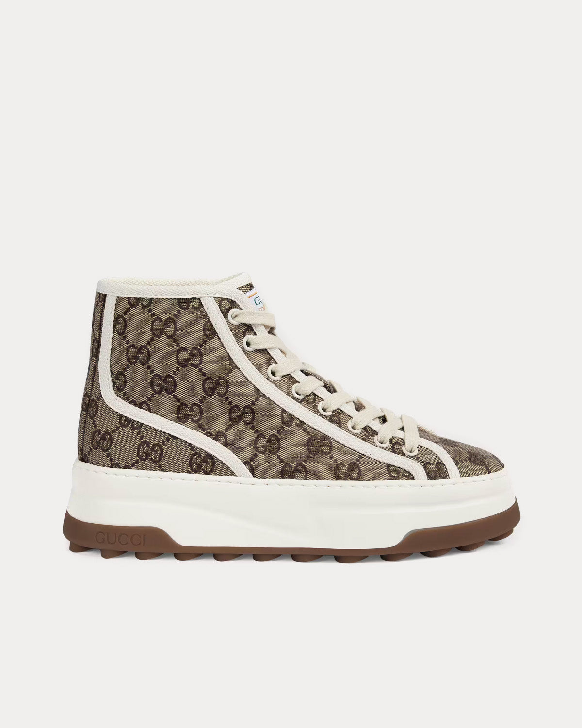 Gucci GG Original Canvas Beige / Ebony High Top Sneakers - 1