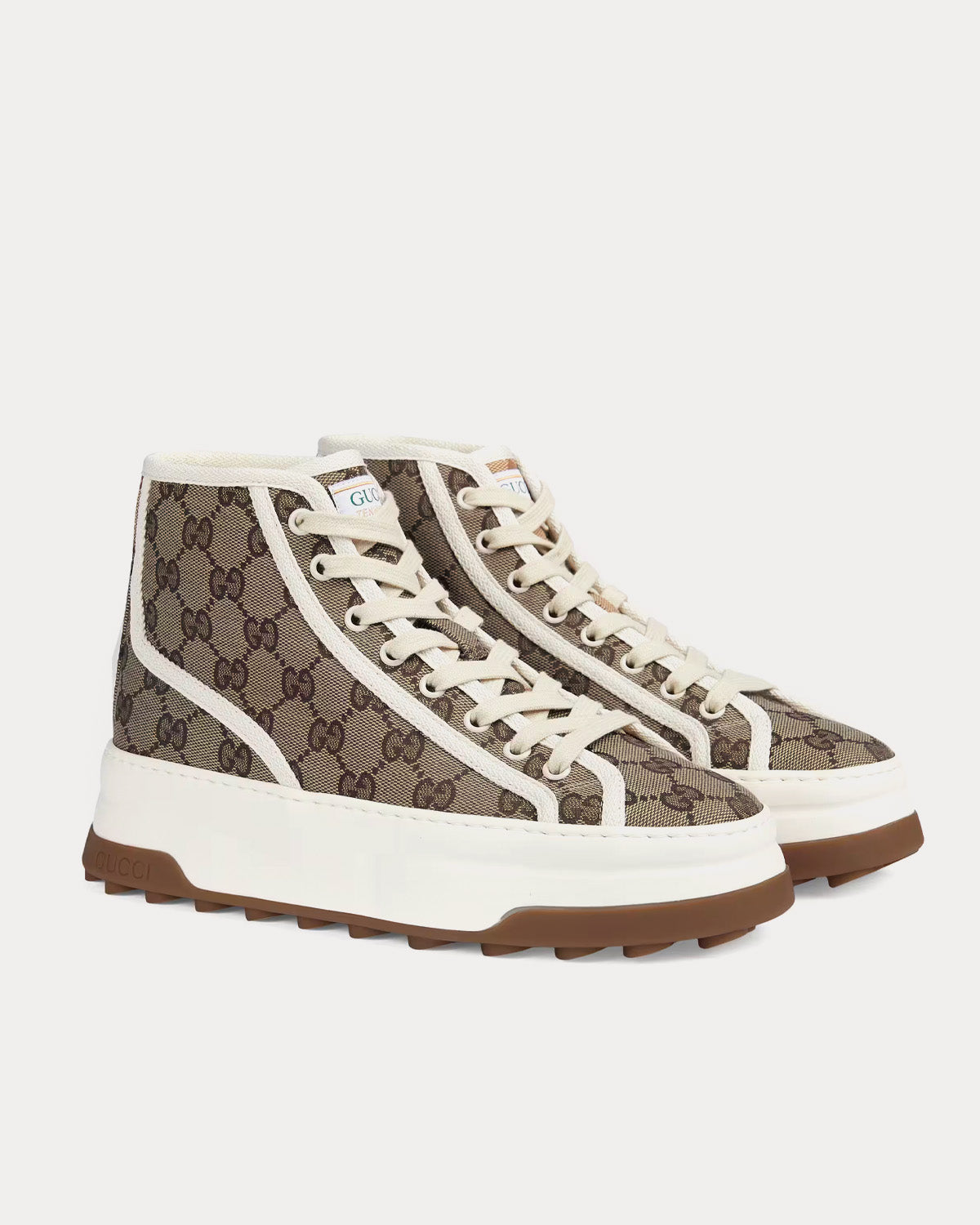 Gucci GG Original Canvas Beige / Ebony High Top Sneakers - 2