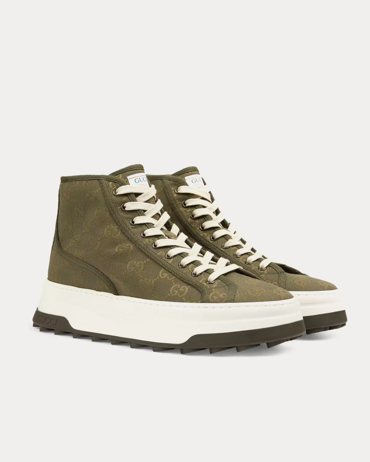 Gucci GG Original Canvas Green High Top Sneakers - 3