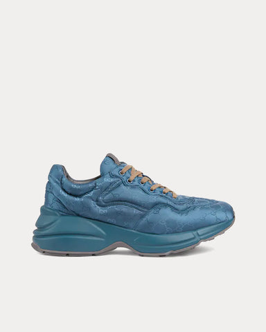 Gucci Rhyton GG Nylon Blue Low Top Sneakers