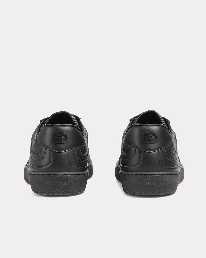 Gucci Interlocking G Leather Black Low Top Sneakers - 4