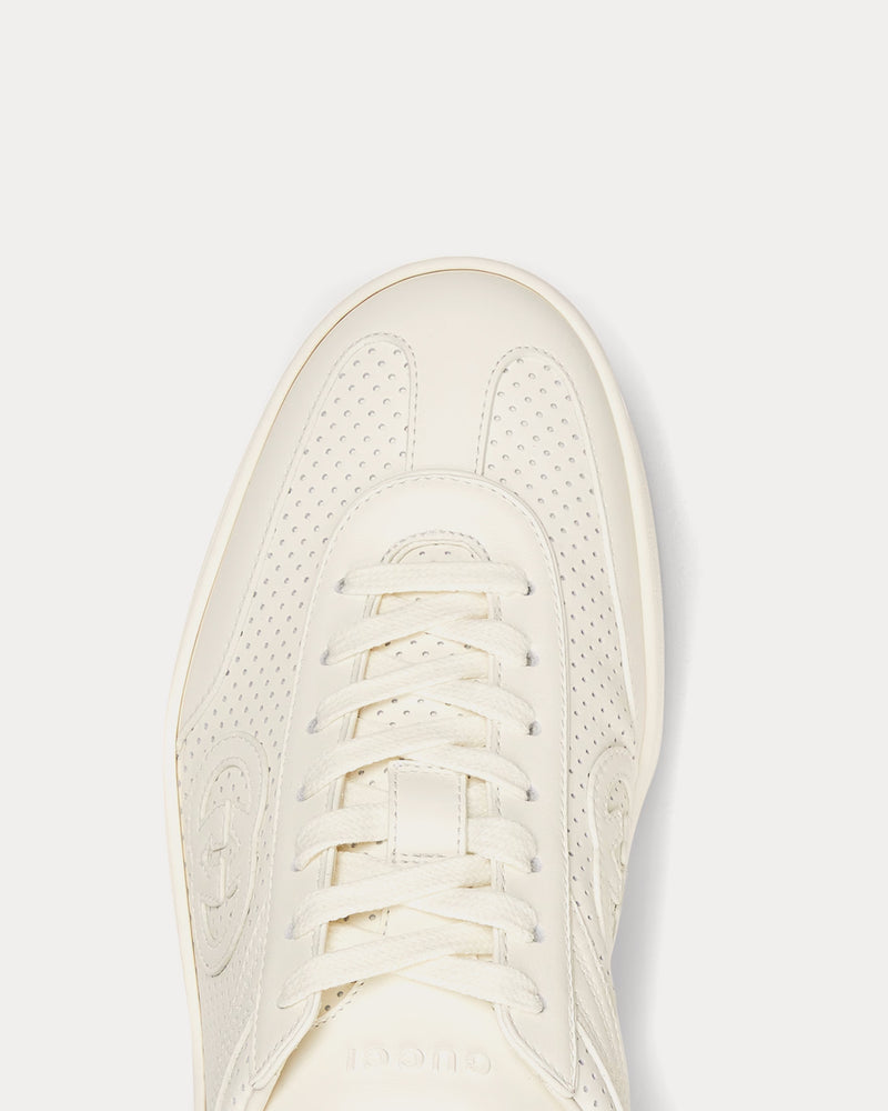 Gucci Interlocking G Leather White Low Top Sneakers - 4