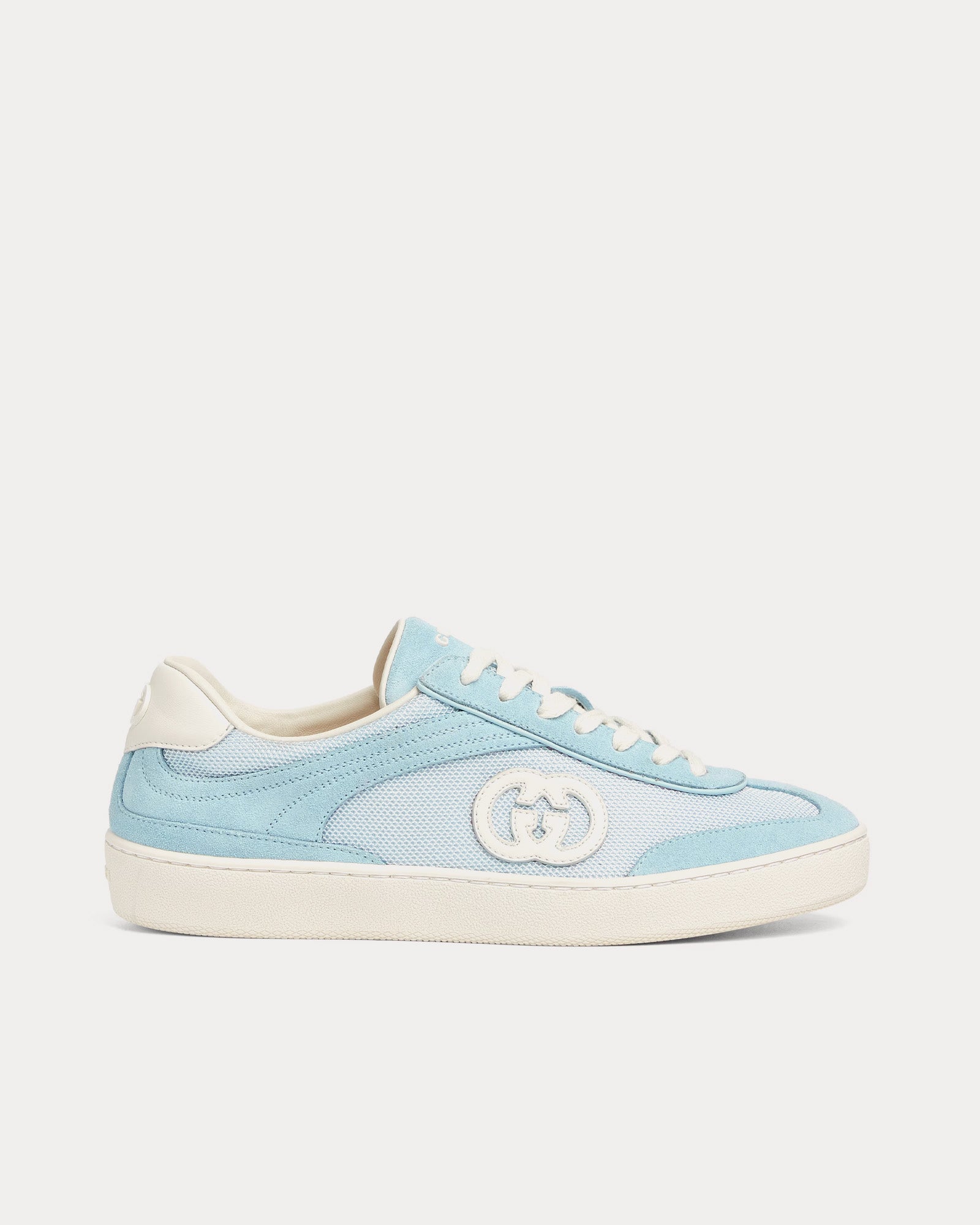 Gucci Interlocking G Suede Light Blue Low Top Sneakers - 1