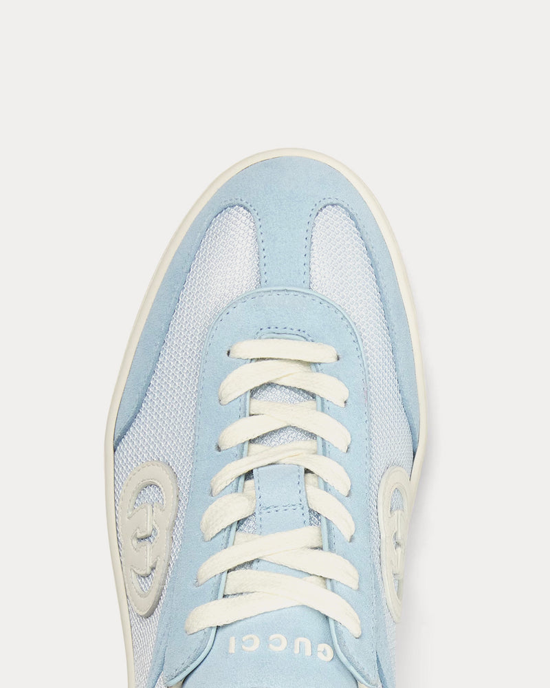 Gucci Interlocking G Suede Light Blue Low Top Sneakers - 5