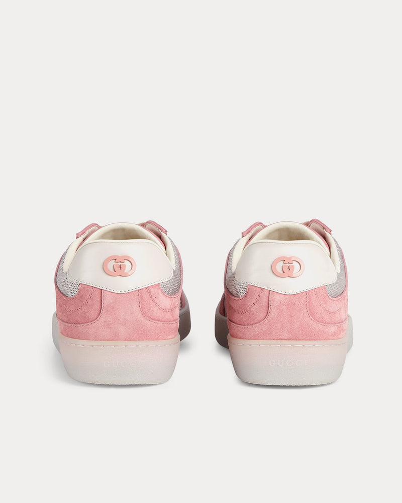 Gucci Interlocking G Suede Pink Low Top Sneakers - 4