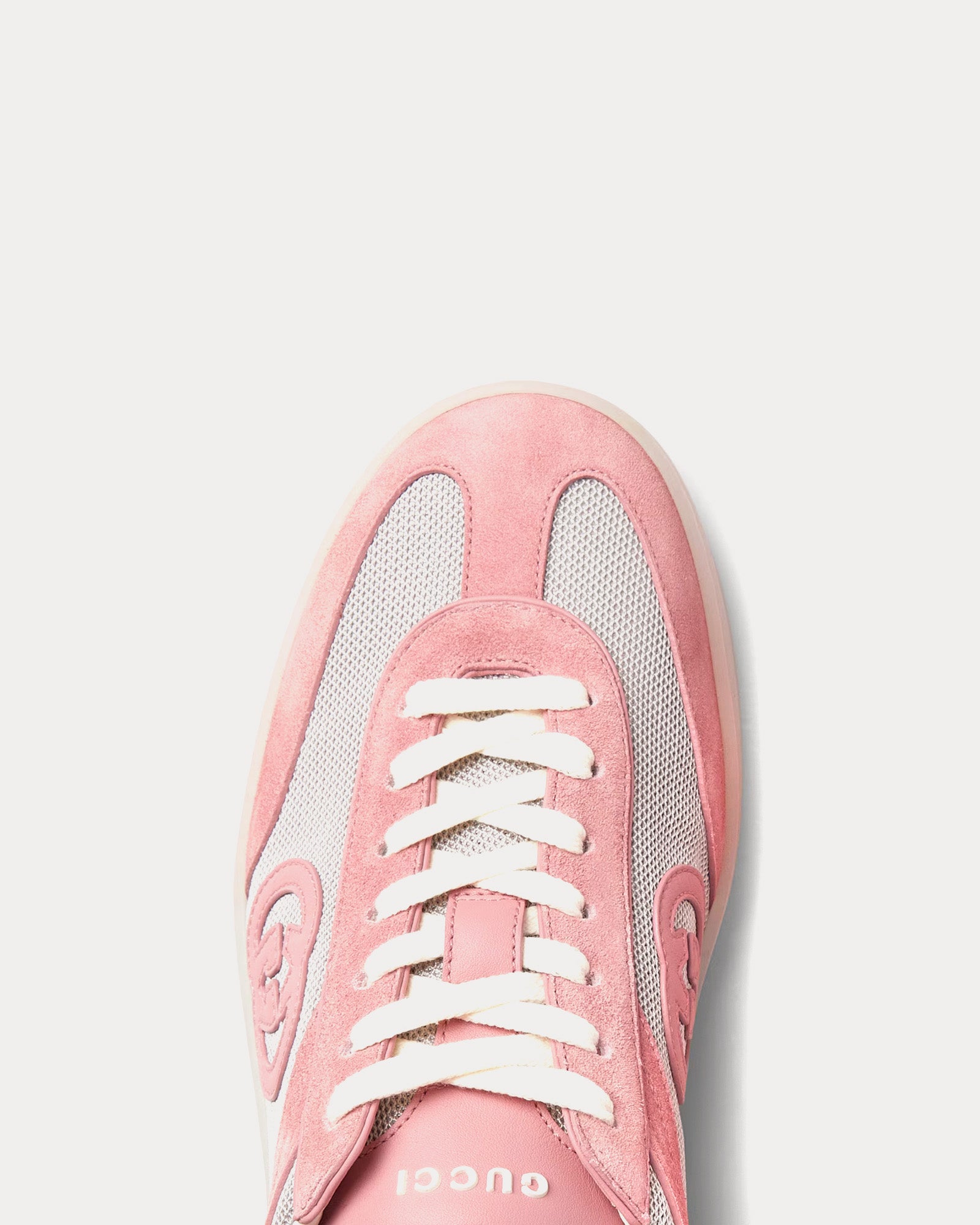 Gucci Interlocking G Suede Pink Low Top Sneakers - 5