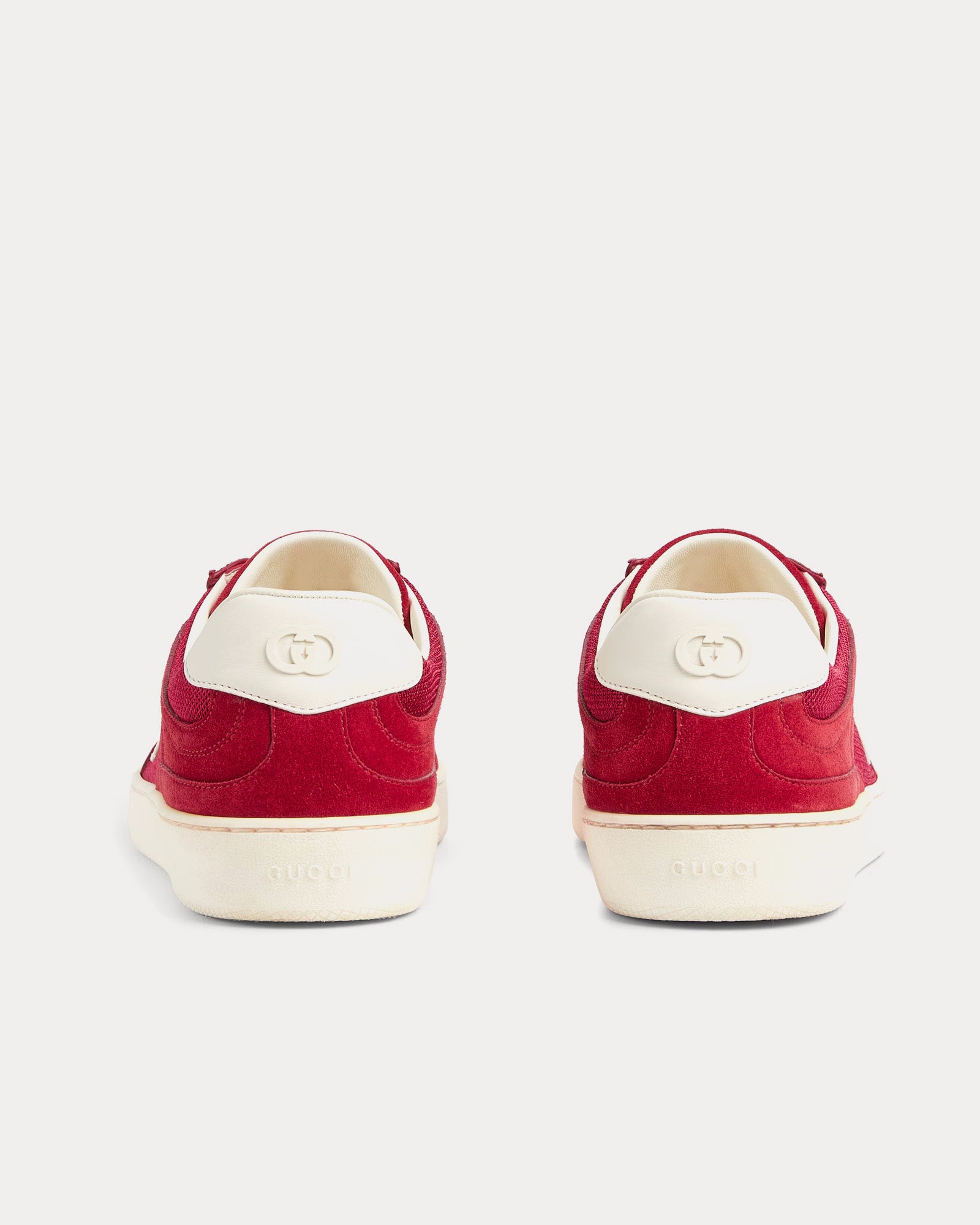 Gucci Interlocking G Suede Red Low Top Sneakers - 3