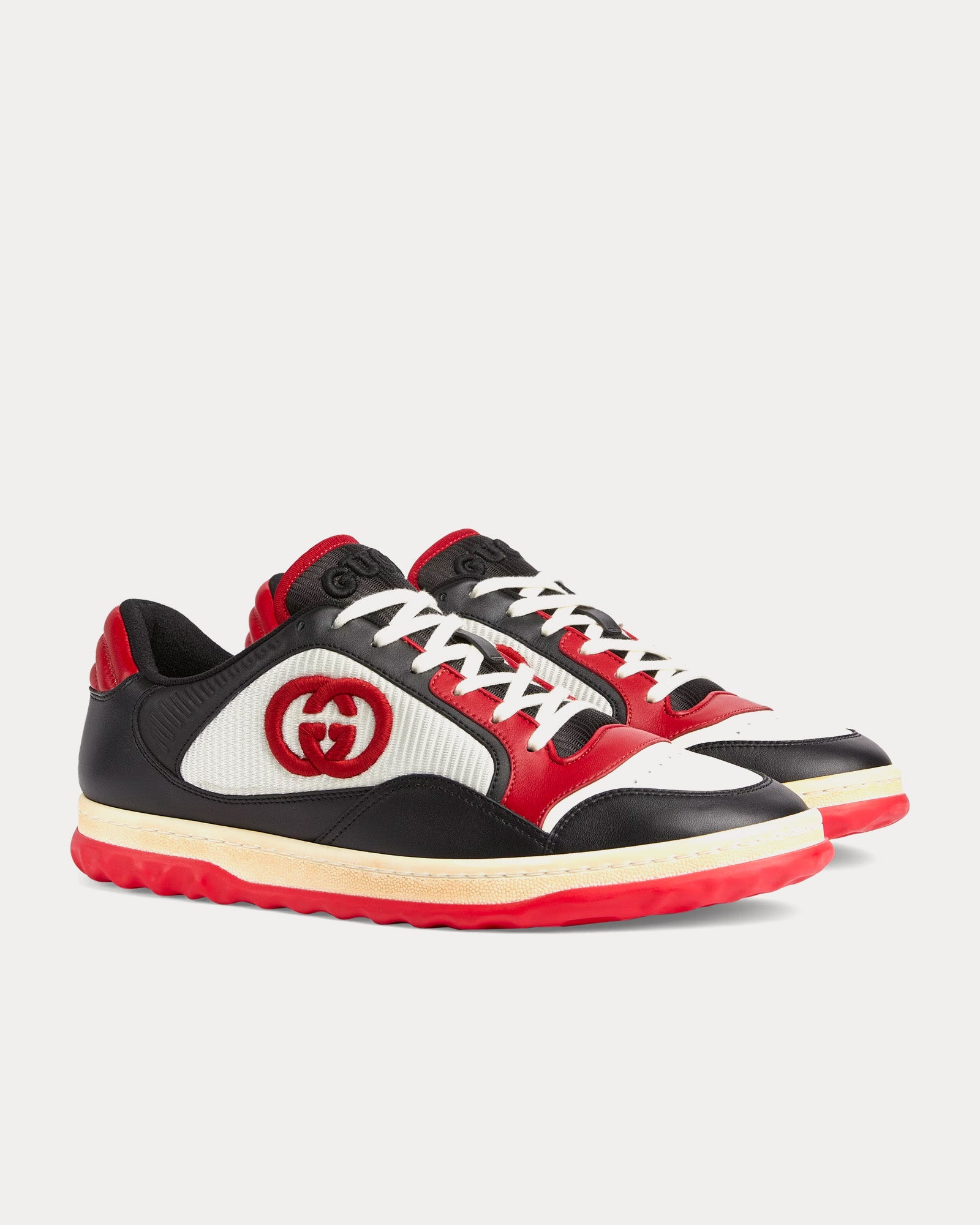 Gucci MAC80 Leather Black / White / Red Low Top Sneakers - 3