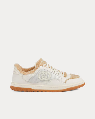 Gucci Mac80 Leather & Merino Wool Off White / Beige Low Top Sneakers