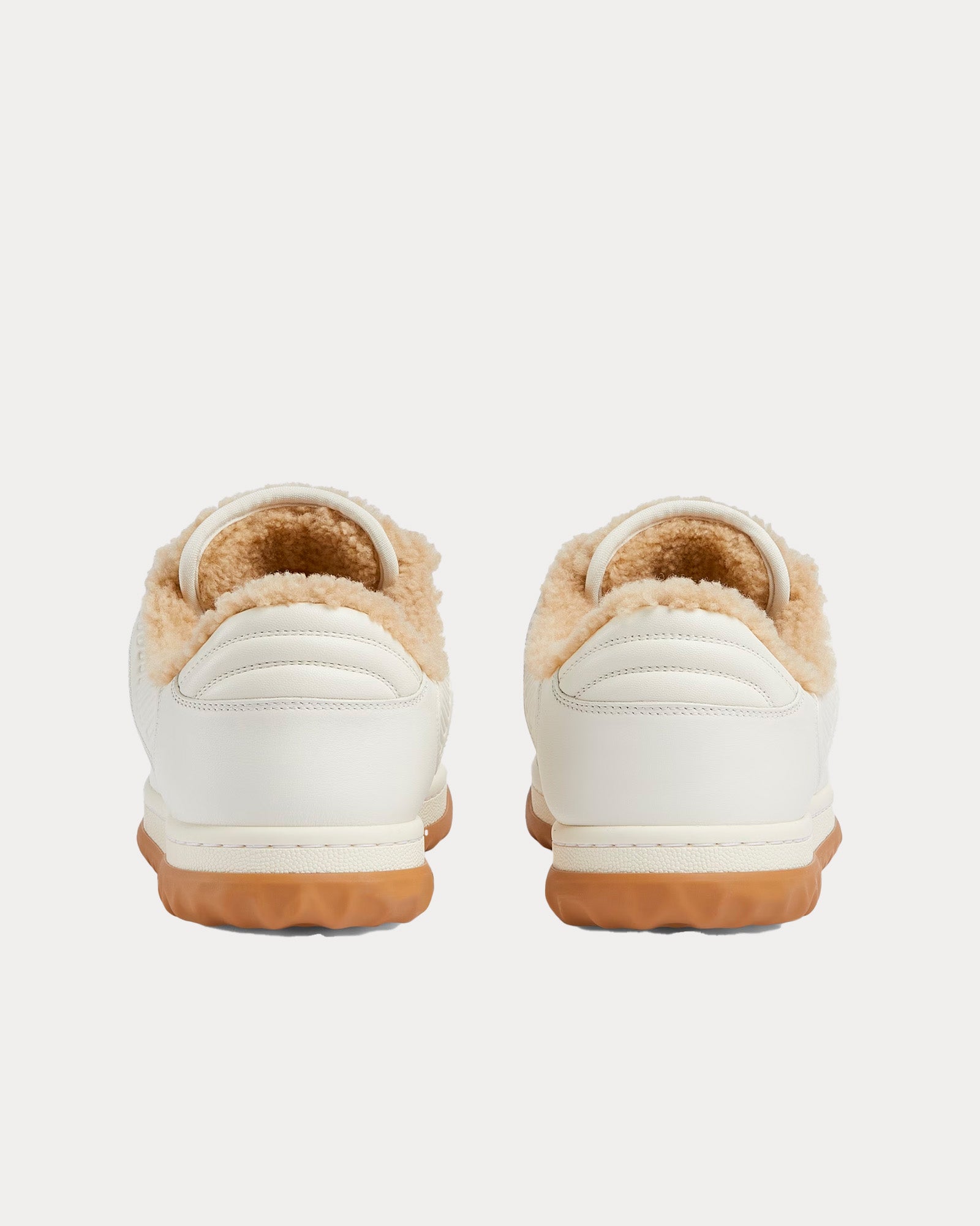 Gucci Mac80 Leather & Merino Wool Off White / Beige Low Top Sneakers - 4