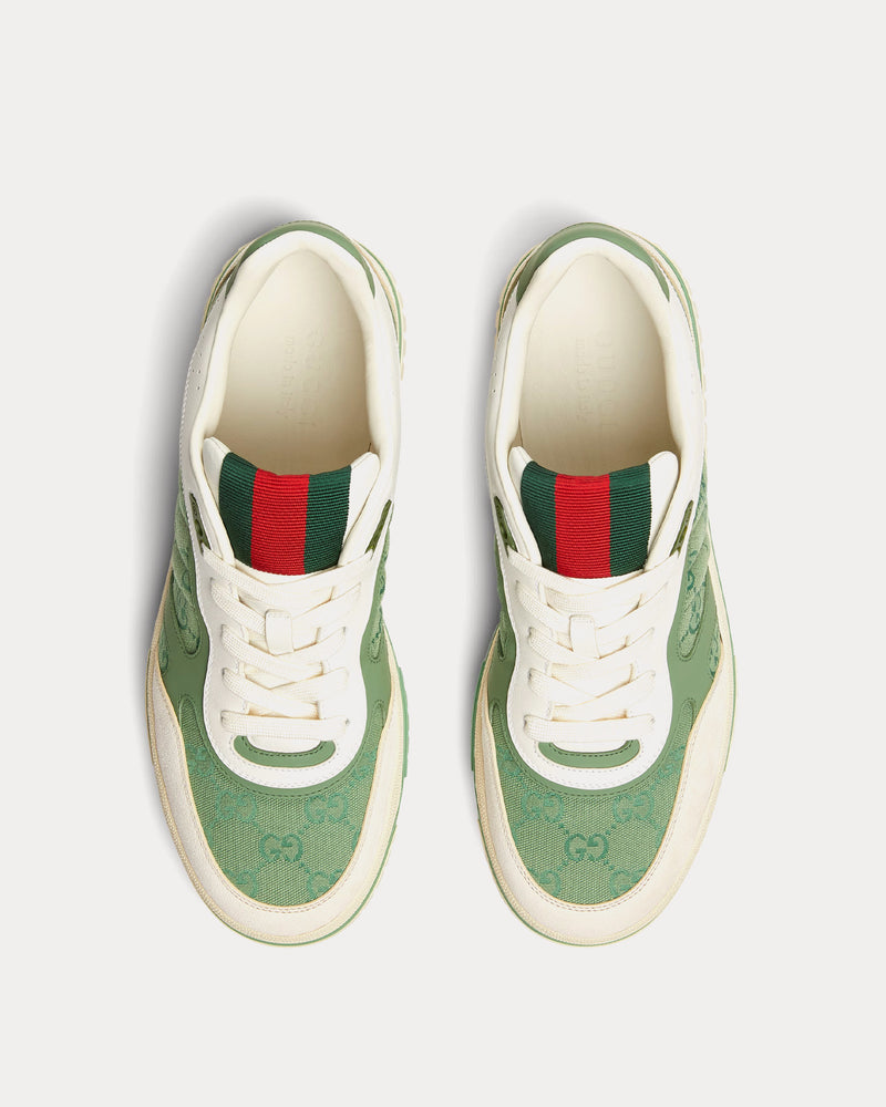 Gucci Re-Web with GG Canvas Green Low Top Sneakers - 2