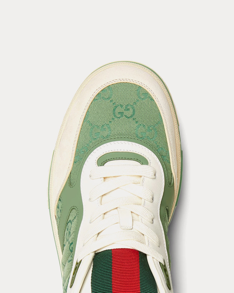 Gucci Re-Web with GG Canvas Green Low Top Sneakers - 5