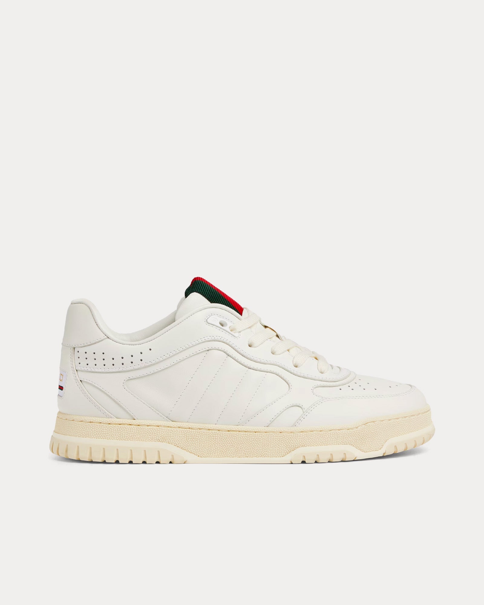 Gucci Re-Web Leather White Low Top Sneakers - 1