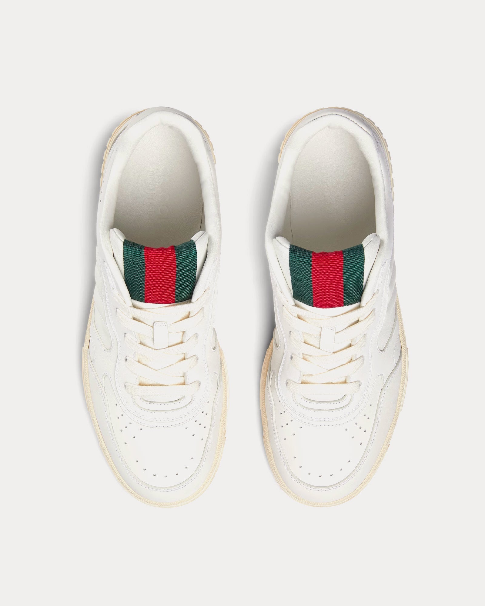 Gucci Re-Web Leather White Low Top Sneakers - 2