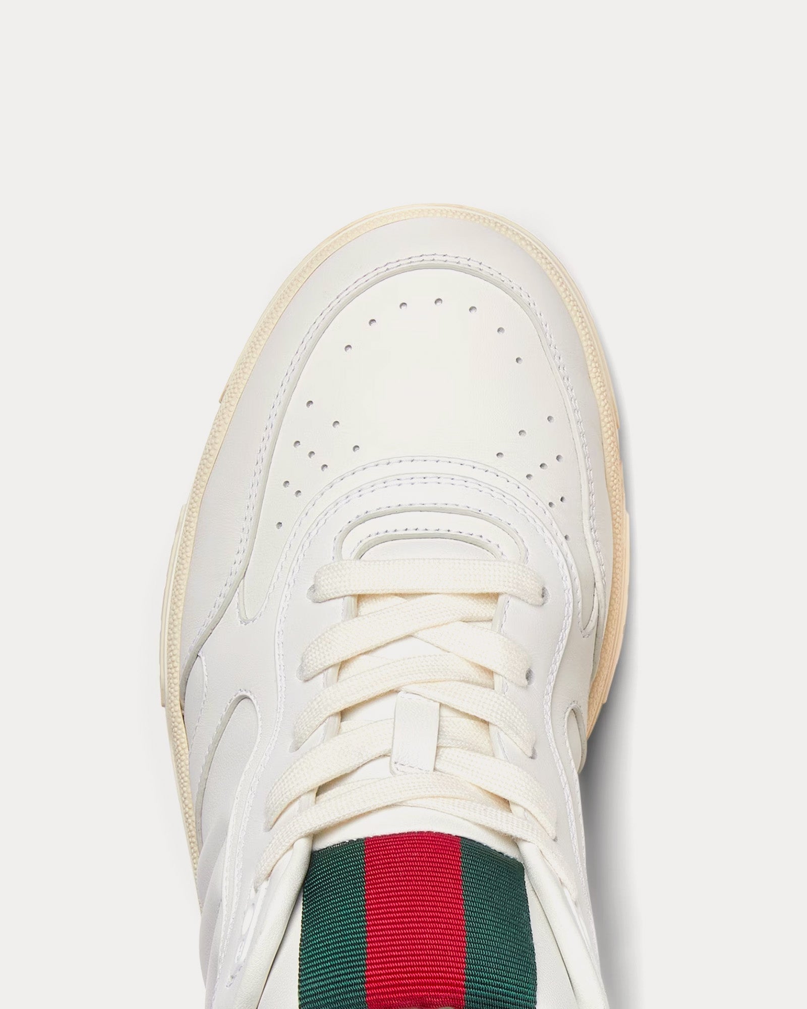 Gucci Re-Web Leather White Low Top Sneakers - 4