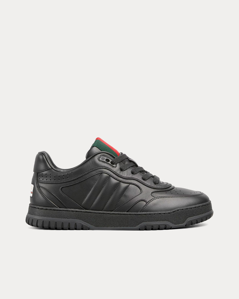 Gucci Re-Web Leather Black Low Top Sneakers - 1