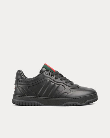 Gucci Re-Web Leather Black Low Top Sneakers