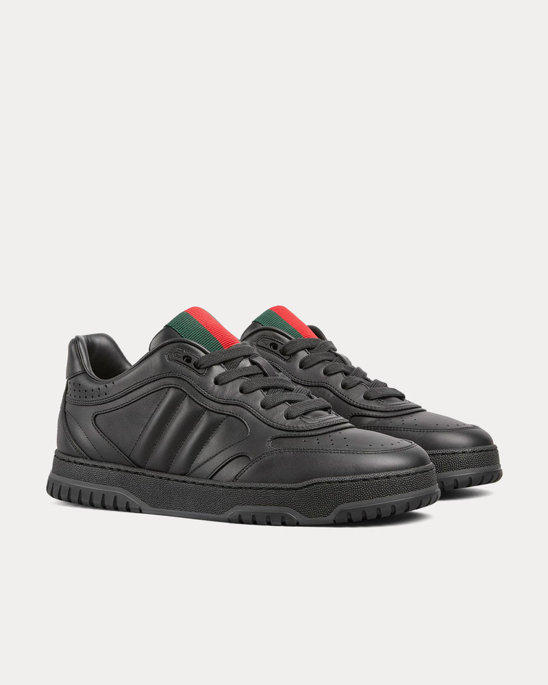 Gucci Re-Web Leather Black Low Top Sneakers - 3