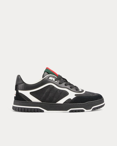 Gucci Re-Web Leather with Original GG Canvas Black / White Low Top Sneakers