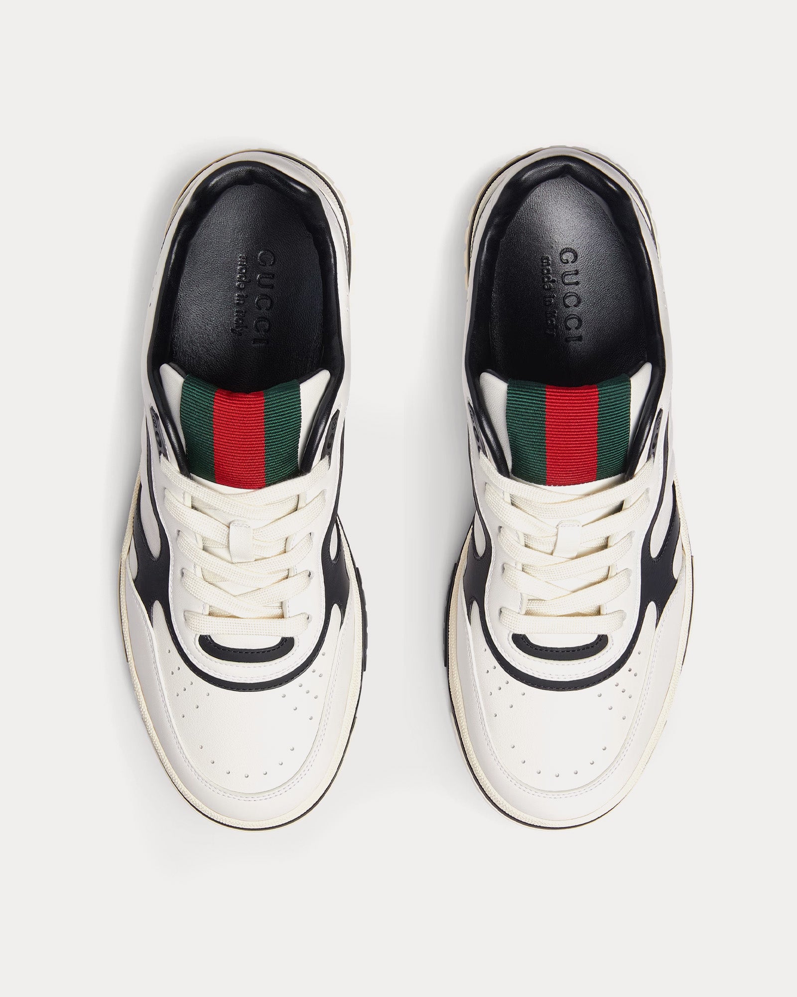 Gucci Re-Web Leather White / Black Low Top Sneakers - 2