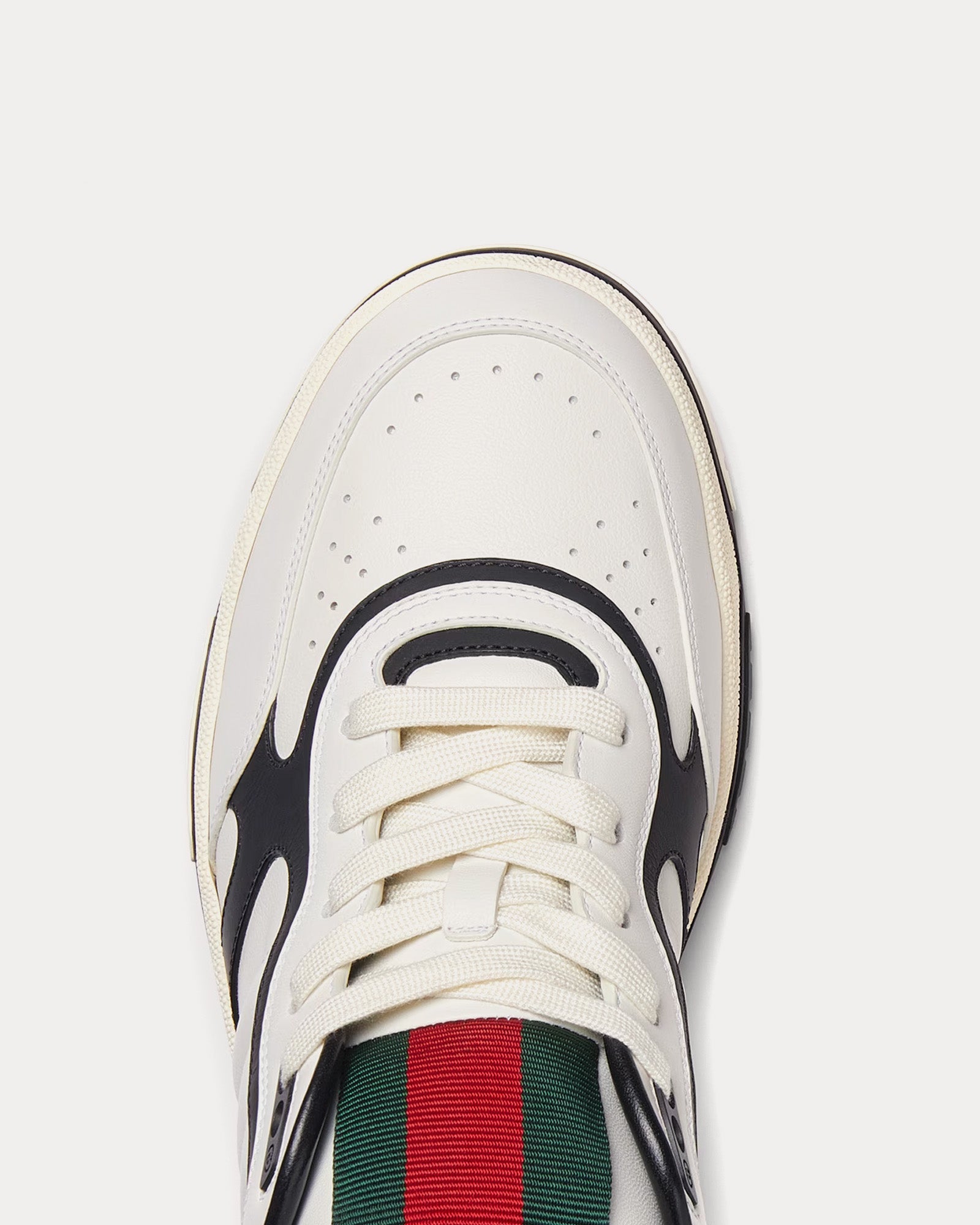 Gucci Re-Web Leather White / Black Low Top Sneakers - 4