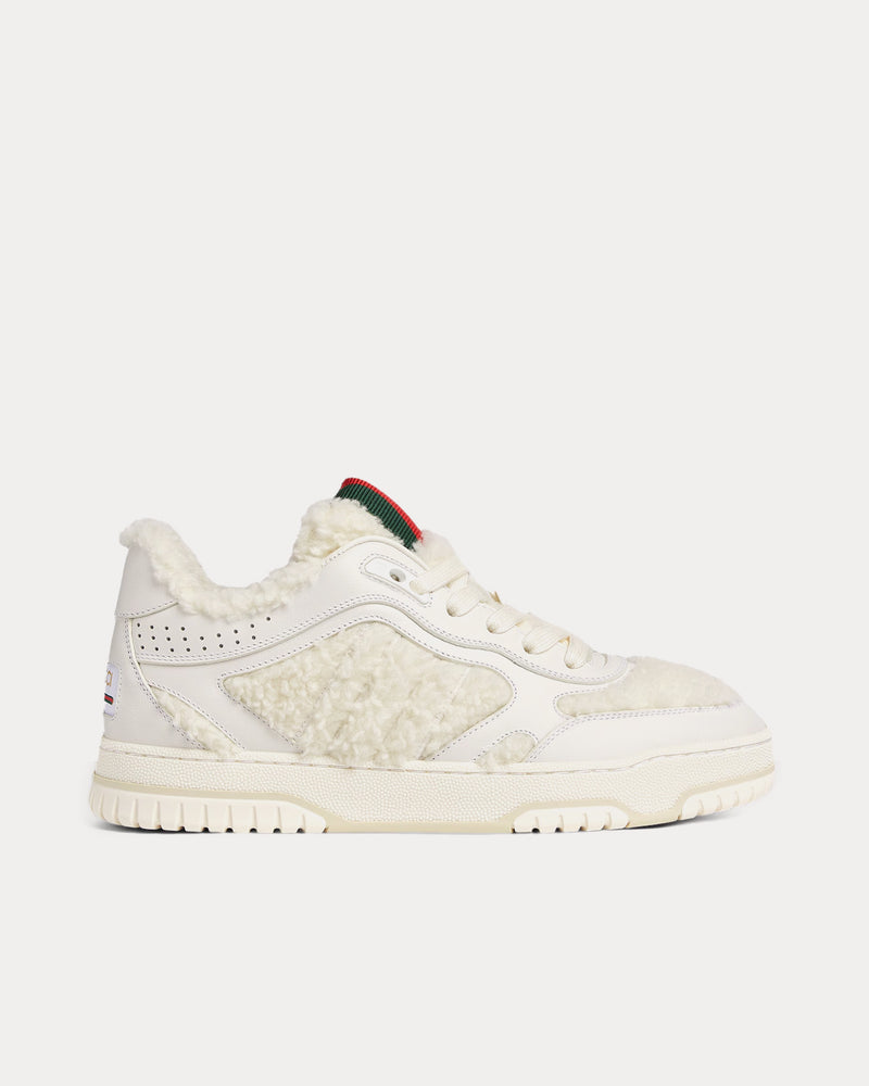 Gucci Re-Web with Merino Wool-Effect Fabric White Low Top Sneakers - 1