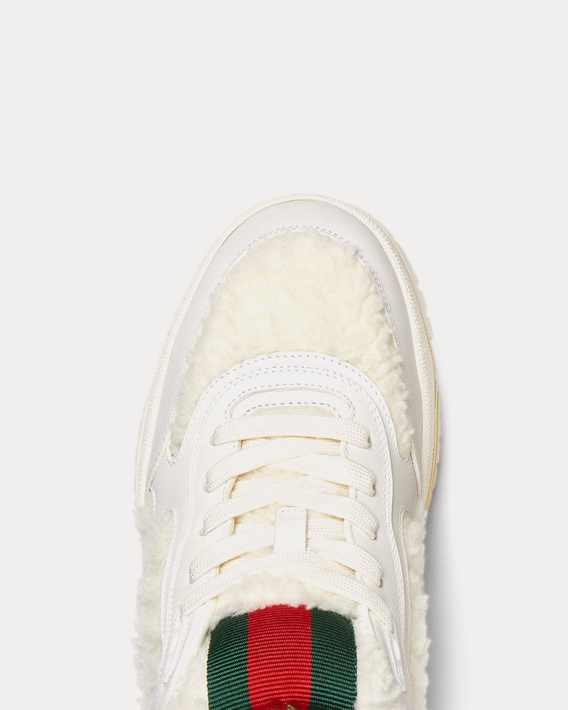 Gucci Re-Web with Merino Wool-Effect Fabric White Low Top Sneakers - 4