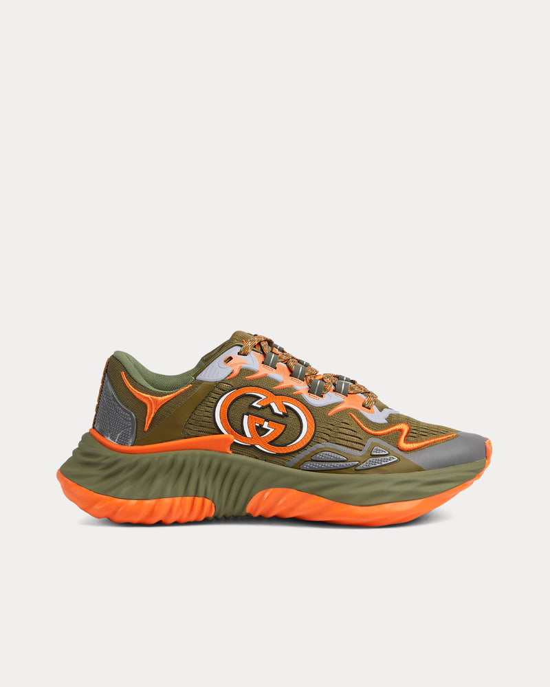 Gucci Ripple Mesh Green / Orange Low Top Sneakers - 1