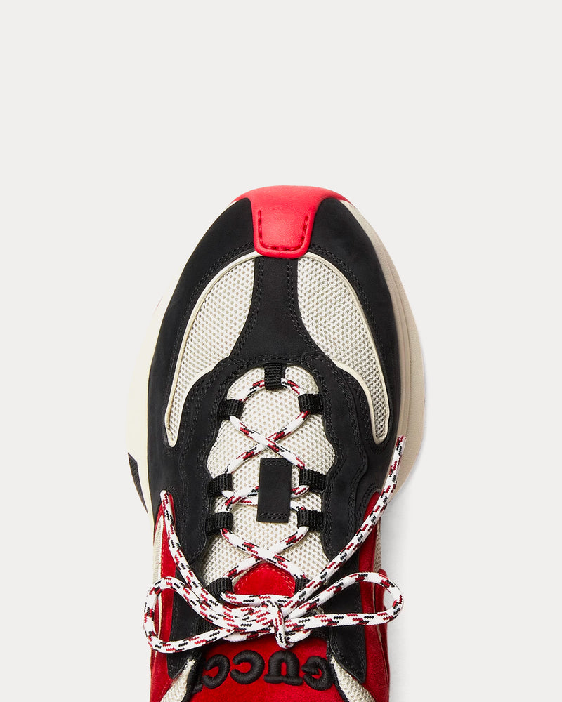 Gucci Run GG Suede Black / Red / White Low Top Sneakers - 5