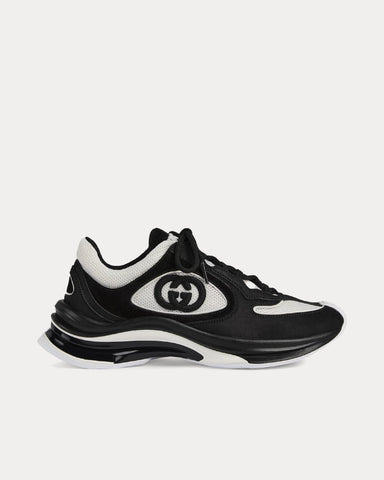 Gucci Run GG Suede Black / White Low Top Sneakers