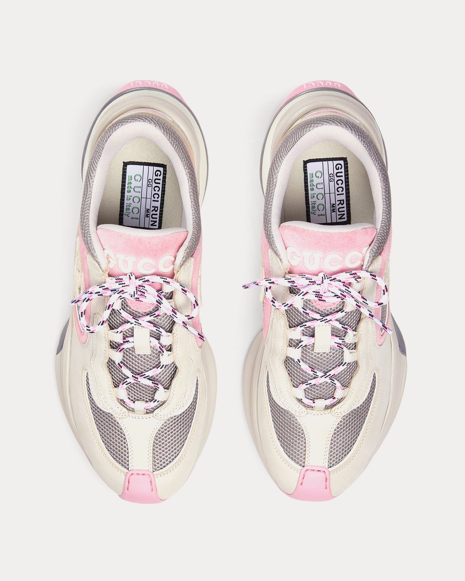 Gucci Run GG Suede Ivory / Pink Low Top Sneakers - 2