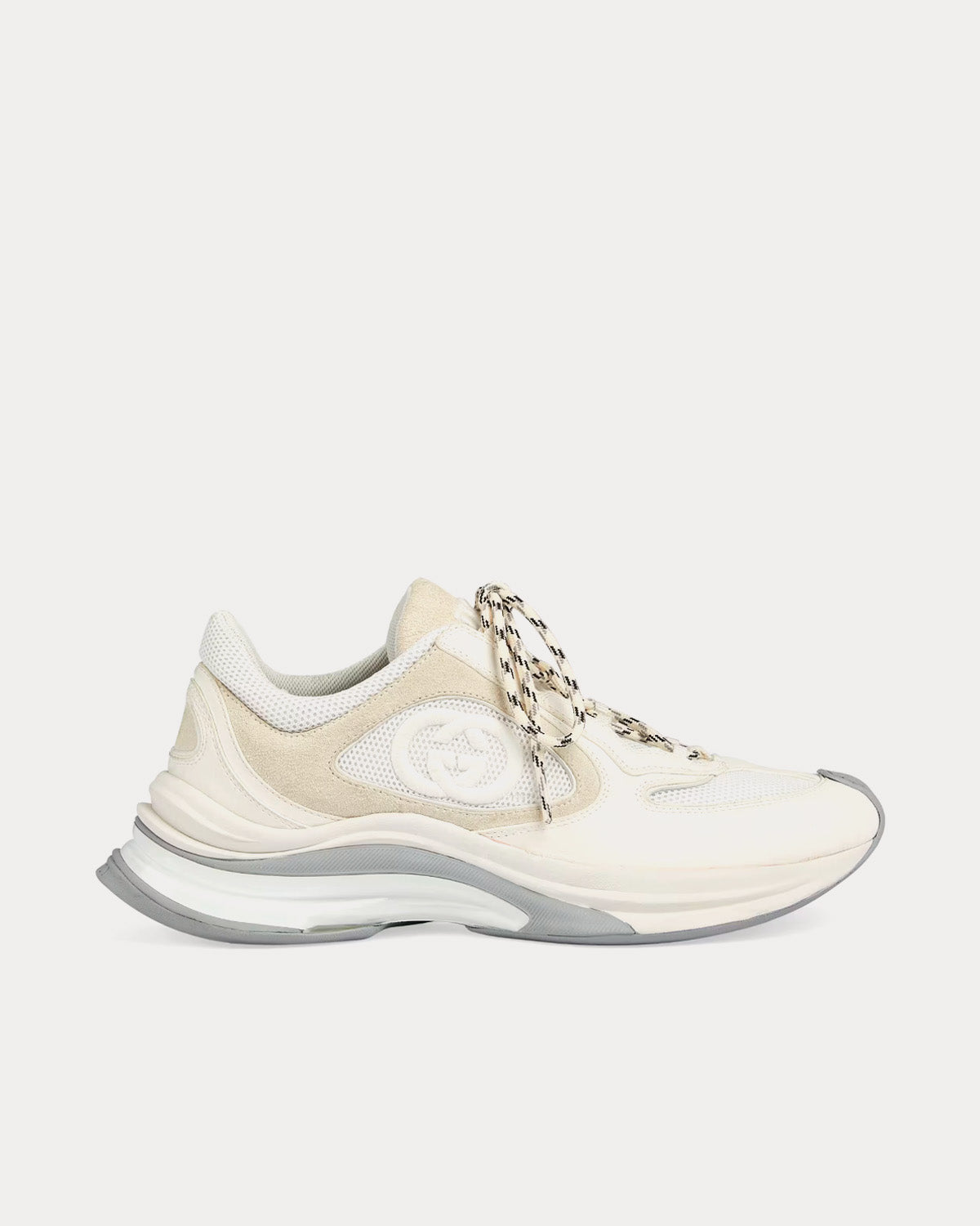 Gucci Run Suede White / Off-White / Grey Low Top Sneakers - 1