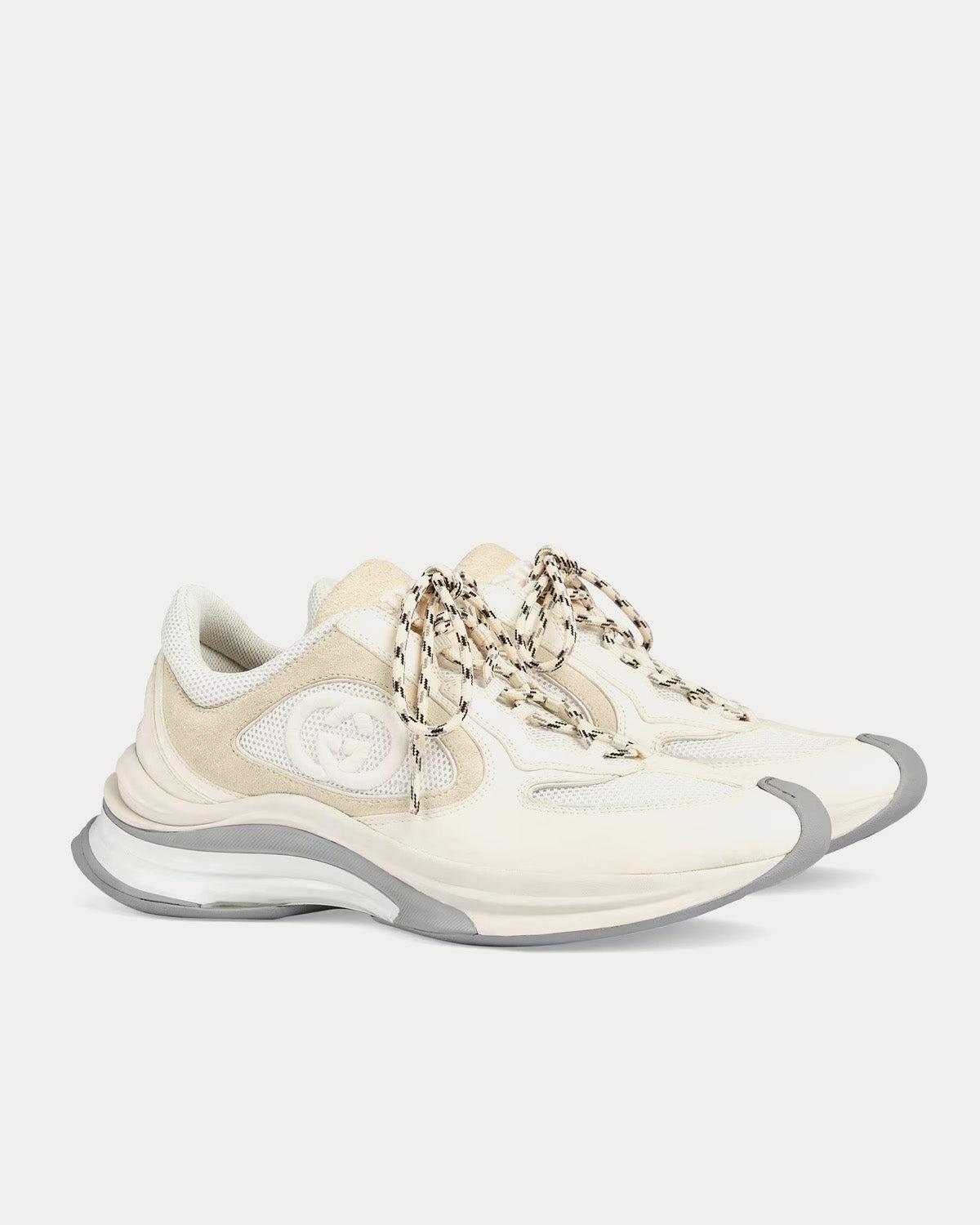 Gucci Run Suede White / Off-White / Grey Low Top Sneakers - 3