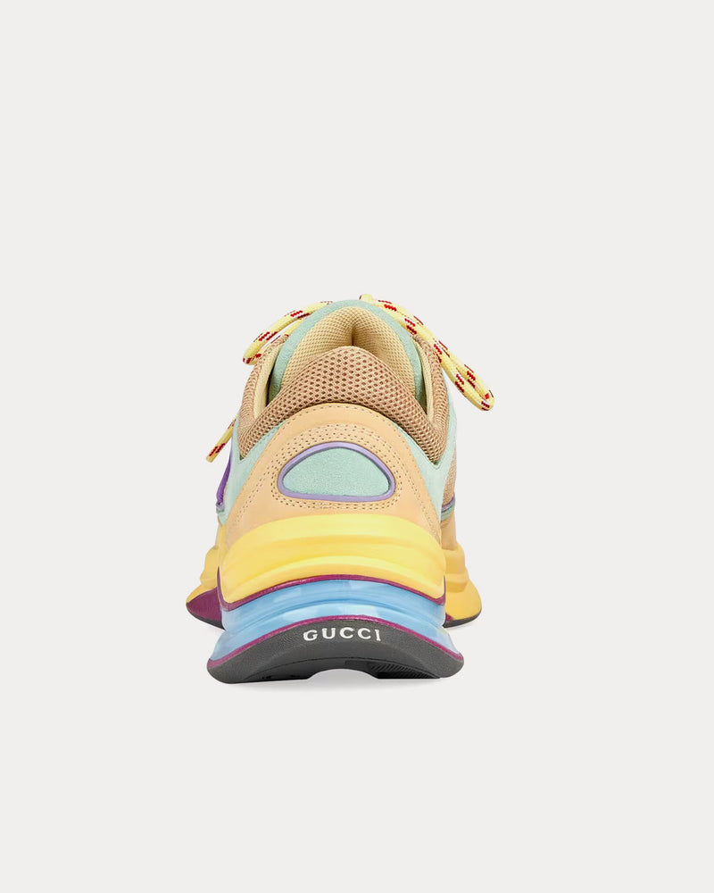 Gucci Run Suede Yellow / Turquoise Low Top Sneakers - 4