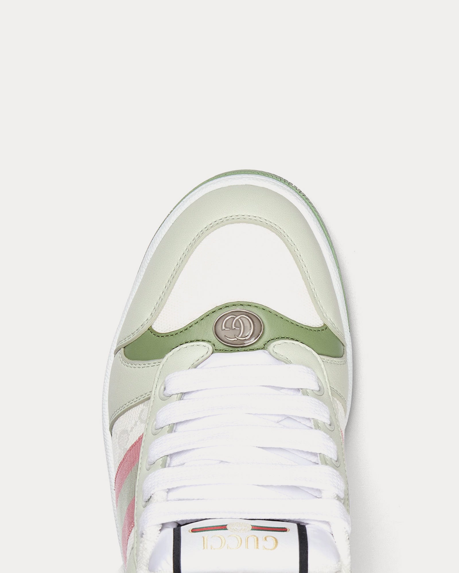 Gucci Screener with Web, Original GG Canvas & Leather Green Low Top Sneakers - 4